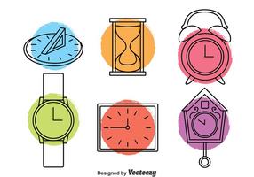 Iconos Del Reloj Vector