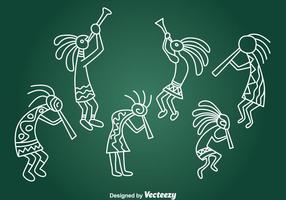 Hand Drawn Kokopeli Collection Vector