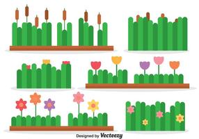 Vectoriales de las cañas y de las flores vector