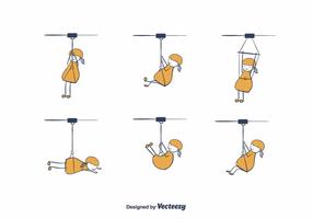 Cartoon Zipline Vector