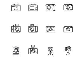 Camera Thin Icons vector