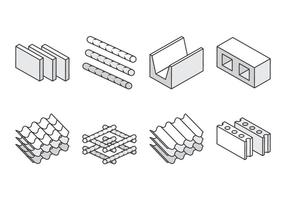 Construction Material Icons vector