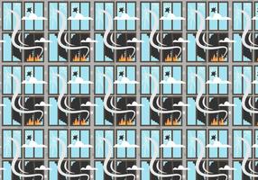 Fire and Broken Windows Pattern Vector
