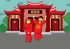 Free Chinese Wedding Illustration vector