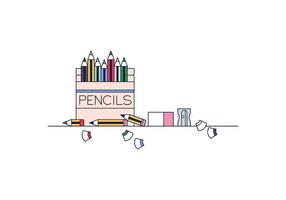 Free Pencils Box Vector