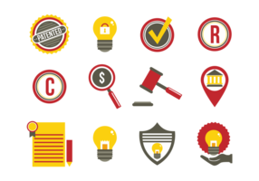 Patent Idea Protection Flat Icons  vector