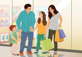Family Shopping Time vector