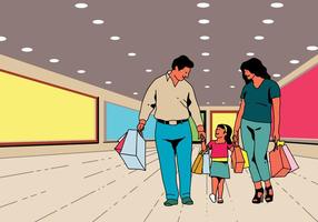 Happy Family Shopping Together vector