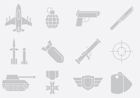 Gray Weapon And Army Icons vector