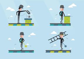 Chimney sweep character vector illustration