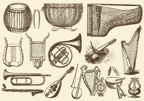 Vintage Orchestra Music Instruments vector
