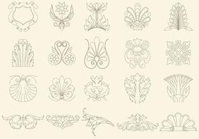 Thin Line Decorations vector