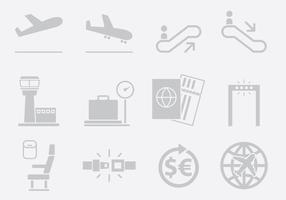 Gray Airport Icons vector