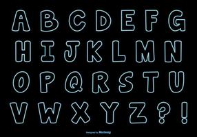 Neon Style Alphabet Set vector