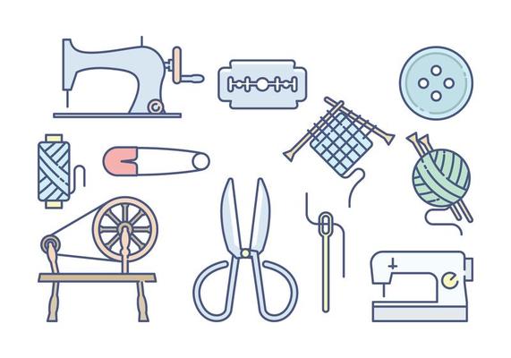 Collection of knitting and sewing equipment