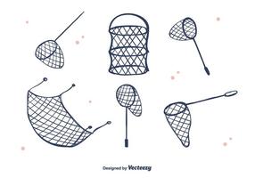 Hand Drawn Fish Net Vector