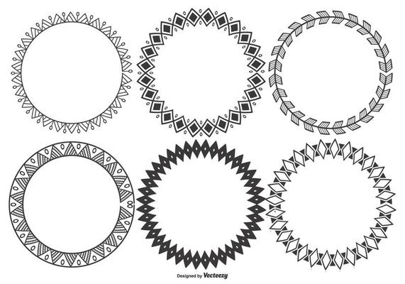 Decorative Round Vector Frames Collection