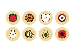 Free Linear Color Fruit Icons vector