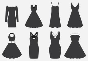 Conjunto de vestidos negros vector