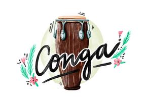 Free Conga Watercolor Vector