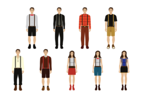 Man and Woman with Suspenders vector