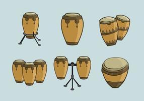Conga percusión de música tradicional vector