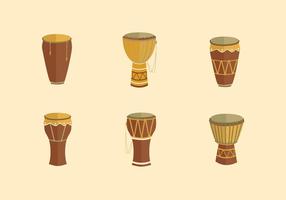 Taditional conga music instrument flat design vector