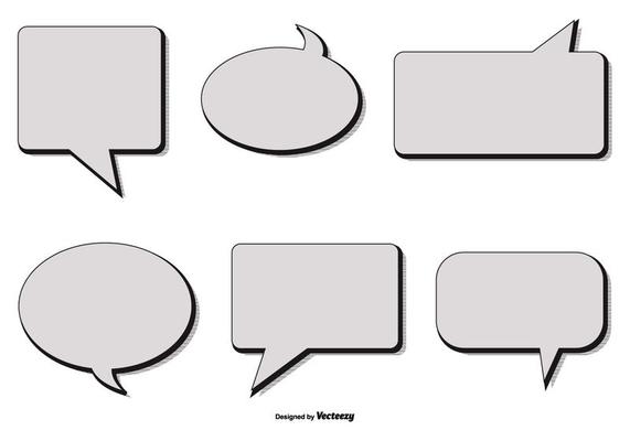 Retro Style Vector Speech Bubbles