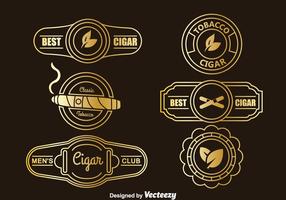 Golden Cigar Label Collection Vector