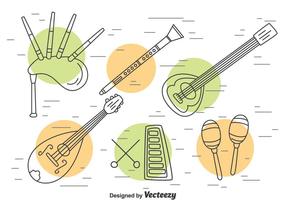 Traditional Music Instrument Outline Vector