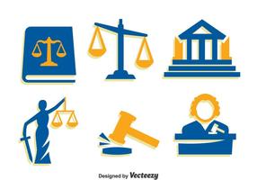 Iconos de elementos de Justicia Vector