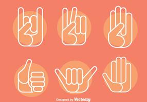 Hand Gestures Icons Vector