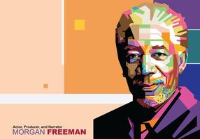 Morgan Freeman en el retrato de Popart vector