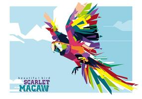 The Colorful Scarlet Macaw in Popart vector