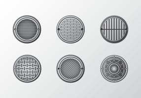 Metal manhole pattern vector pack