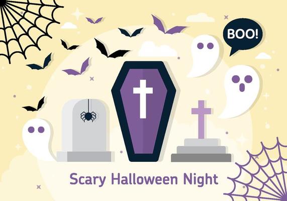 Free Halloween Vector Coffin Illustration