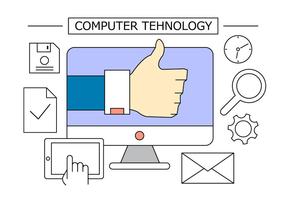 Iconos de la oficina de la tecnología de la computadora vector