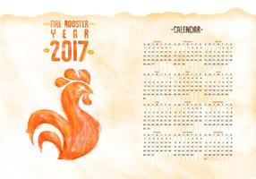 Free Calendar 2017 Watercolor Vector
