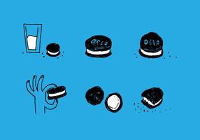 Handdrawn Oreo Vector Set