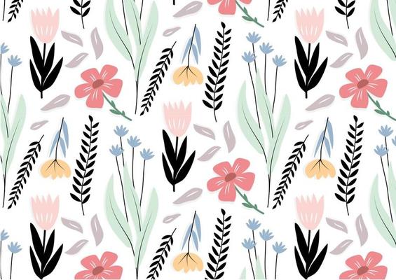 Black Flower Vector Pattern