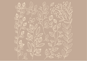 Vector Linear Floral Elements