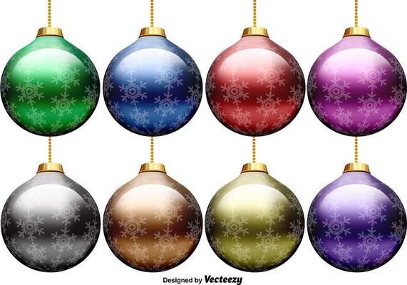 Vector Set Of Christmas Spheres