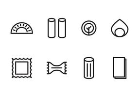 Iconos para los amantes de las pastas vector