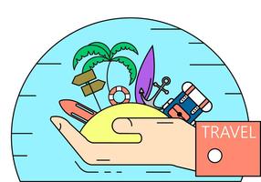 Island Travel Illustration vector