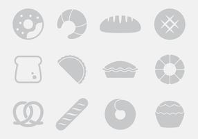 Iconos de pan gris vector