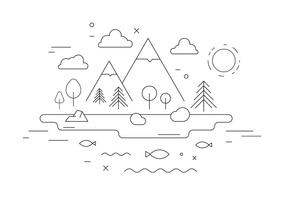 Mountain Landscape Vector Illustration