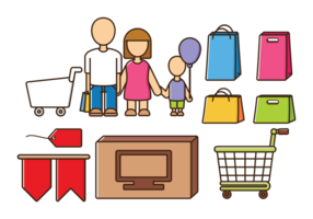 Family Shopping Vectors