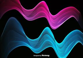 Abstract Colorful Pink And Blue Wave - Vector