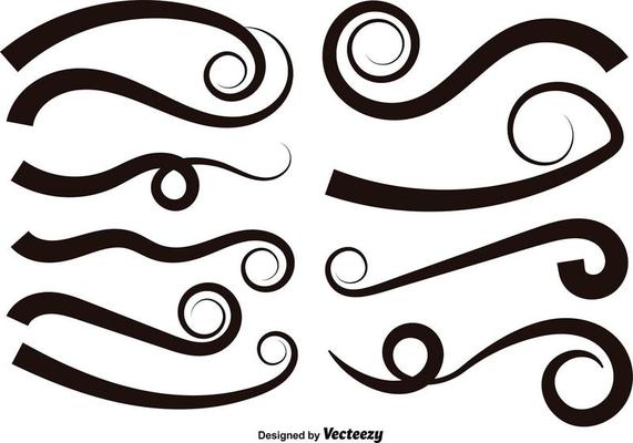 Set Of 10 Swishes - Vector elements