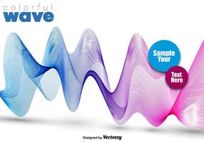 Abstract Colorful Pink And Blue Wave - Vector